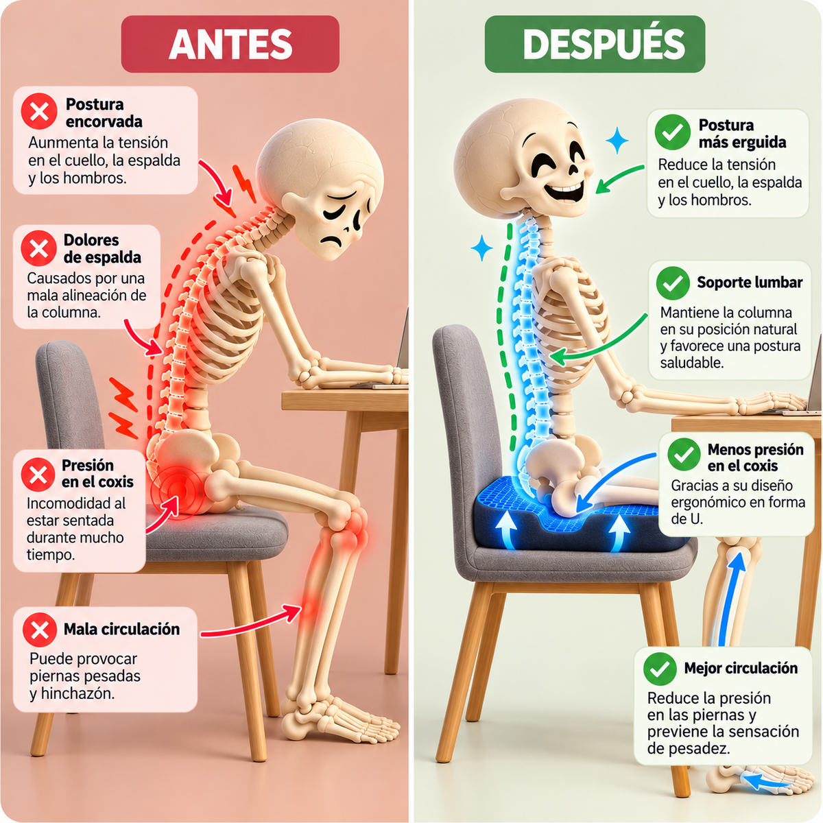 Cojín SientaBien™ – Siéntate cómodo durante horas